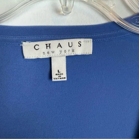 NWT Chaus Blue V-Neck Women's Top - Picture 5 of 13